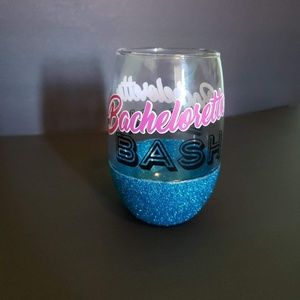 Bachelorette Glitter Glass Cups